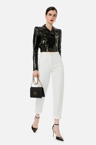 Elisabetta Franchi Pantalons Tapered Trousers White 5 Elisabetta Franchi Pantalons Tapered Trousers White - Afbeelding 5
