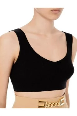 Elisabetta Franchi Tops Sleeveless Top With Heart Black