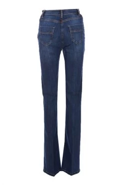 Elisabetta Franchi Straight Jeans Long Boot-cut Jeans With Embroidered Patches Blue -Elisabetta Franchi Winkel 8e2e612ccdf0ca132f822a5c7e54f3f4