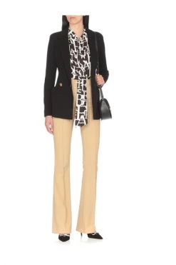 Elisabetta Franchi Blouses Blouse In Georgette Fabric With Lettering Print And Sash Belt Black -Elisabetta Franchi Winkel 8e4dbdd5e9f7b880f465ceaf86dab5b6