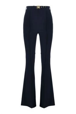 Elisabetta Franchi Wijde Broeken BOOTCUT TROUSERS Blue
