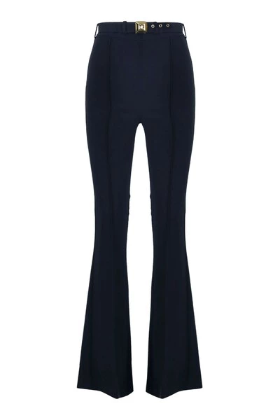 Elisabetta Franchi Wijde Broeken BOOTCUT TROUSERS Blue 1 Elisabetta Franchi Wijde Broeken BOOTCUT TROUSERS Blue