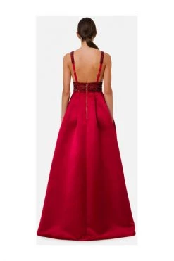Elisabetta Franchi Jurken Red Carpet Dress In Duchesse With Sequins Red