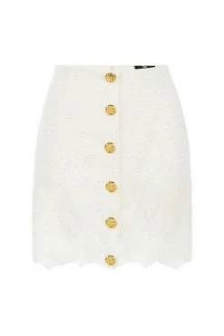 Elisabetta Franchi Korte Rokken MINI SKIRT WITH BUTTONS White