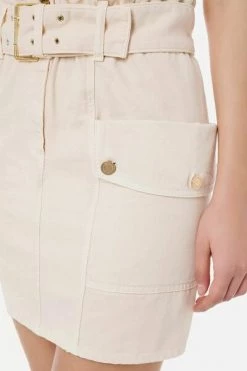 Elisabetta Franchi Spijkerrokken Mini Denim Fald Beige