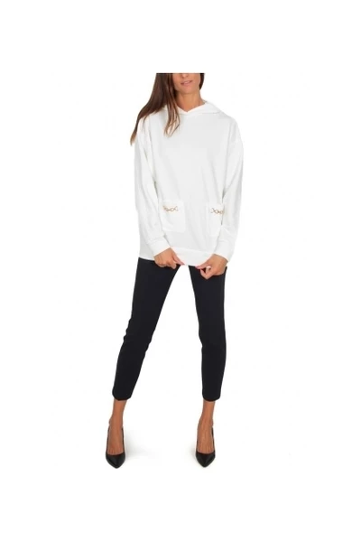 Elisabetta Franchi Hoodies & Sweatvesten Hoodie White 4 Elisabetta Franchi Hoodies & Sweatvesten Hoodie White - Afbeelding 4