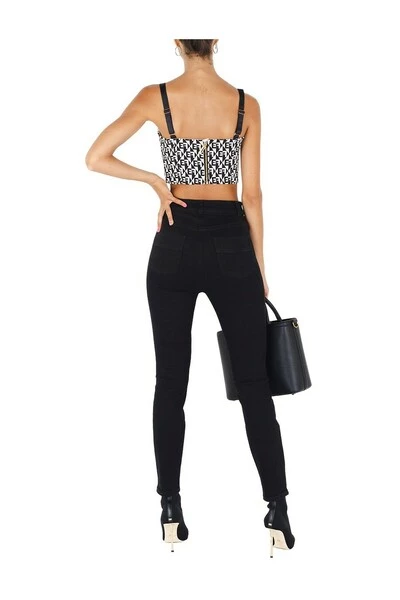 Elisabetta Franchi Skinny Jeans Jeans Black 4 Elisabetta Franchi Skinny Jeans Jeans Black - Afbeelding 4