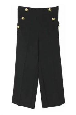 Elisabetta Franchi Lange Broeken My Little Girl Girl Pants Black