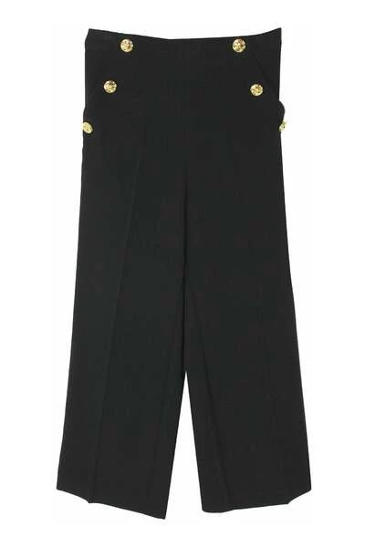 Elisabetta Franchi Lange Broeken My Little Girl Girl Pants Black 1 Elisabetta Franchi Lange Broeken My Little Girl Girl Pants Black