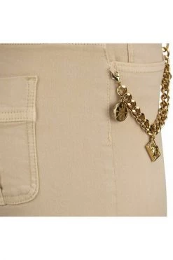 Elisabetta Franchi Super Skinny Jeans Beige