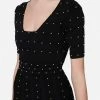 Elisabetta Franchi Feestjurken Mini Knitted Dress With Studs Black
