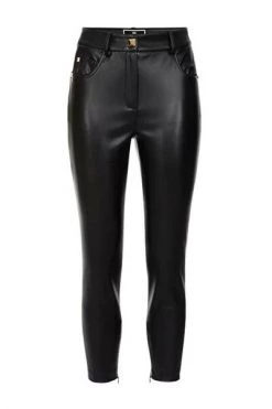 Elisabetta Franchi Winkel 12 Elisabetta Franchi Leren Broeken Faux Leather Skinny Trousers Black