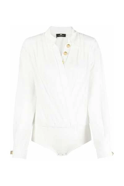 Elisabetta Franchi Bodies Shirt CB00622E2 White 1 Elisabetta Franchi Bodies Shirt CB00622E2 White