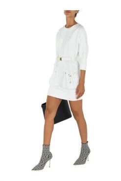Elisabetta Franchi Casual Jurken Dress AB15826E2 White -Elisabetta Franchi Winkel 93efe558e9c9f1b34ab631c9cb14c029