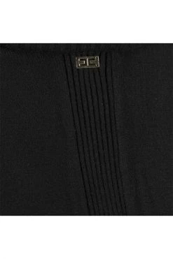 Elisabetta Franchi Jurken Ribbed Mini Dress With High Neck And Cups Black