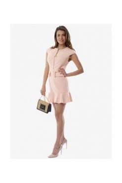 Elisabetta Franchi Casual Jurken Mini Dress With Central Zip Pink