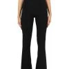 Elisabetta Franchi Wijde Broeken Trousers Black