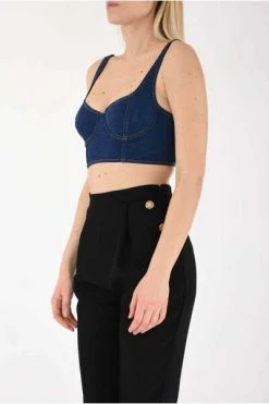 Elisabetta Franchi Shirts Crop Top Blue