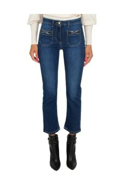 Elisabetta Franchi Cropped Jeans Blue 3 Elisabetta Franchi Cropped Jeans Blue - Afbeelding 3