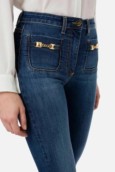 Elisabetta Franchi Cropped Jeans Blue 4 Elisabetta Franchi Cropped Jeans Blue - Afbeelding 4