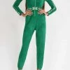 Elisabetta Franchi Jumpsuits & Tuinbroeken Logo Belt Jumpsuit Green