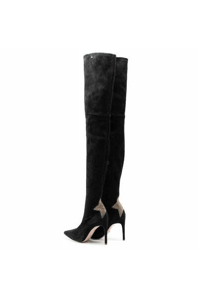 Elisabetta Franchi Laarzen High Boots Black 5 Elisabetta Franchi Laarzen High Boots Black - Afbeelding 5