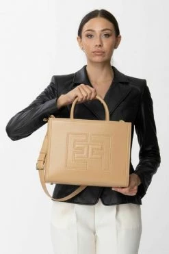 Elisabetta Franchi Shoppers Tote Bags Beige -Elisabetta Franchi Winkel 99abdfa9ff50ba8b8f988ac4ae9b42cd