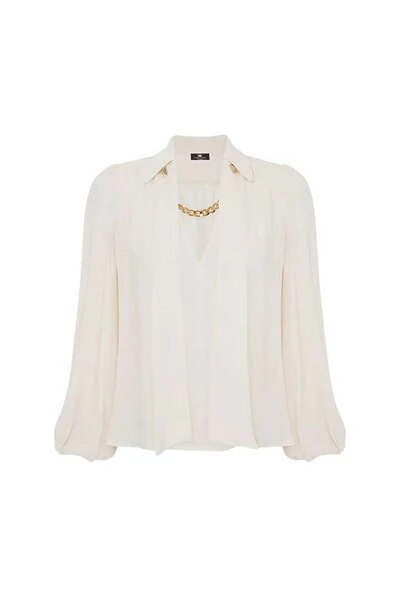 Elisabetta Franchi Blouses White 4 Elisabetta Franchi Blouses White - Afbeelding 4