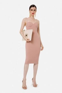 Elisabetta Franchi Casual Jurken Knitted Dresses Beige