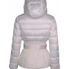 Elisabetta Franchi Gewatteerde Jassen Short Padded Quilted Coat With Belt At The Waist White