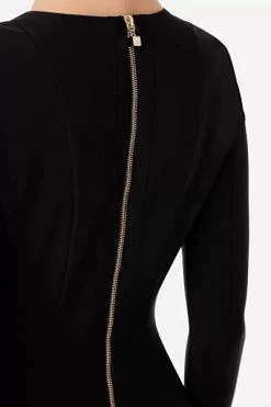 Casual Jurken ELISABETTA FRANCHI Mini Dress With Crew Neck Black
