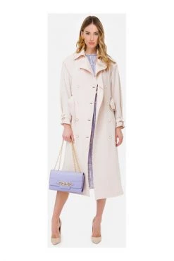 Elisabetta Franchi Trenchcoats & Mantels Long Gabardine Beige -Elisabetta Franchi Winkel 9a5943646d5816ce98ca63a9385632b9