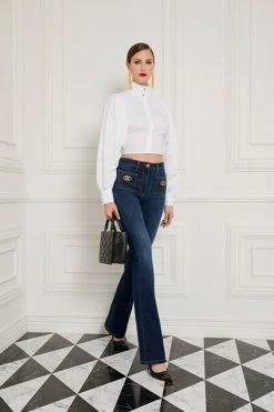 Elisabetta Franchi Flared Jeans Blue -Elisabetta Franchi Winkel 9ad7caef0824ae40b2d720e35a0c983a