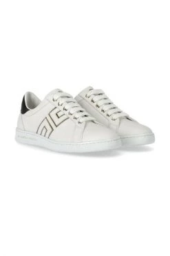 Elisabetta Franchi Sneakers IVORY BLACK SNEAKER WITH LOGO White