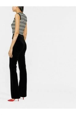 Elisabetta Franchi Wijde Broeken Wide Pants Black