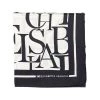 Elisabetta Franchi Sjaals Silk Scarf Lettering Design Black