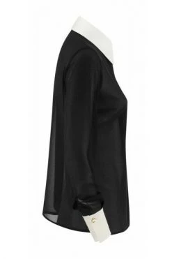 Elisabetta Franchi Longsleeve Shirts Shirt With Contrasts Black