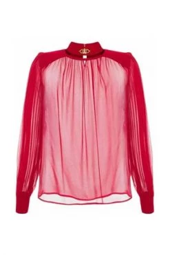 Elisabetta Franchi Longsleeve Shirts Shirts Red