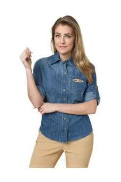 Spijkerblouses Elisabetta Franchi CJ17S21E2 192/blauw Blue -Elisabetta Franchi Winkel 9d7f7cf92dc858e8d16d6ba653bd088b