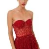 Elisabetta Franchi Jurken Dress With Sequins And Tulle Flounces Red