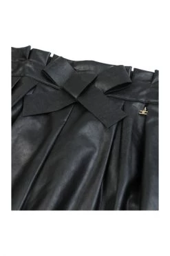 Elisabetta Franchi Leren Broeken Trousers Black