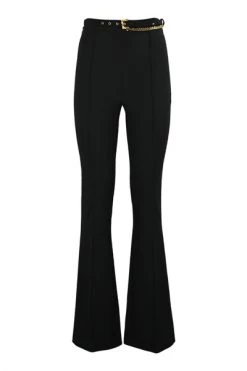 Elisabetta Franchi Wijde Broeken Wide Trousers Black