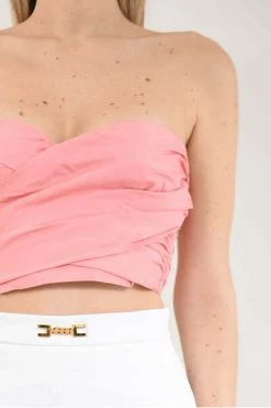 Elisabetta Franchi Shirts Crop Top Pink -Elisabetta Franchi Winkel 9f7edd3b813da2a37c9020ed7da36b15