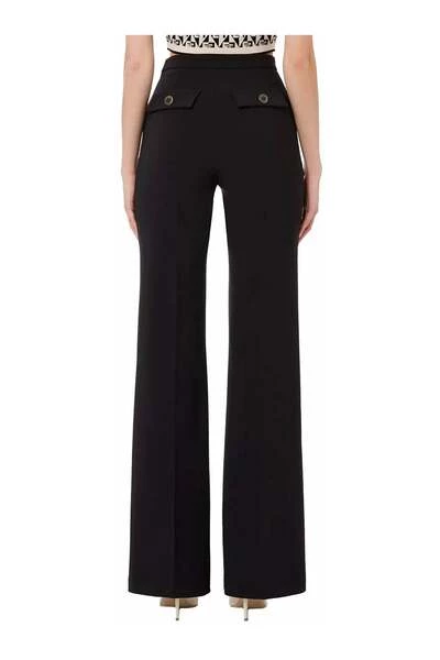 Elisabetta Franchi Wijde Broeken Wide Trousers Black 3 Elisabetta Franchi Wijde Broeken Wide Trousers Black - Afbeelding 3