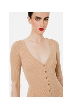 Elisabetta Franchi Casual Jurken Midi Dresses Beige -Elisabetta Franchi Winkel a0f899ed5ca35d83f7128a961e184976