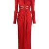 Elisabetta Franchi Maxi Jurken V-Neck Long Dress Red