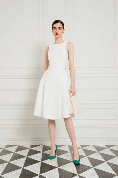 Elisabetta Franchi Casual Jurken Midi Dresses White 2 Elisabetta Franchi Casual Jurken Midi Dresses White - Afbeelding 2