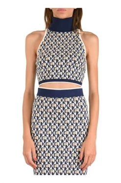 Shirts ELISABETTA FRANCHI Crop Top Blue -Elisabetta Franchi Winkel a2470064c9941adf38711361805e3e1b