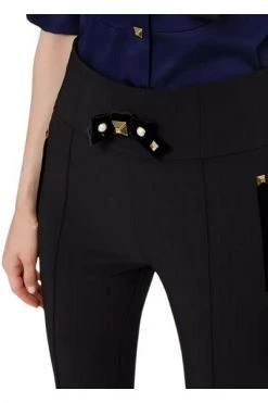 Elisabetta Franchi Pantalons Trousers With Studs Black