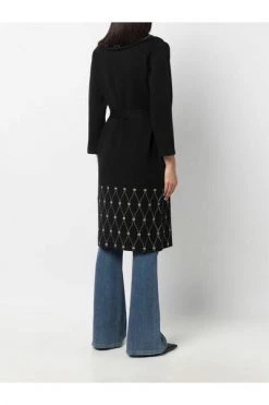 Elisabetta Franchi Trenchcoats & Mantels Jacquard Coat With Diamond Print Black -Elisabetta Franchi Winkel a43cc30d69317f8998e02f3559027b7b